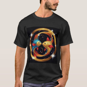 Camiseta Signo Zodíaco de Peixes em um Estilo Artístico Cós