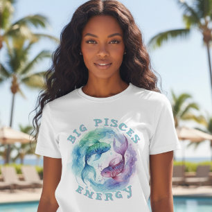Camiseta Signo Zodíaco Peixes Aquarela Peixes Astrologia