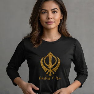 Camiseta Sikh Khanda "Sem medo e livre"