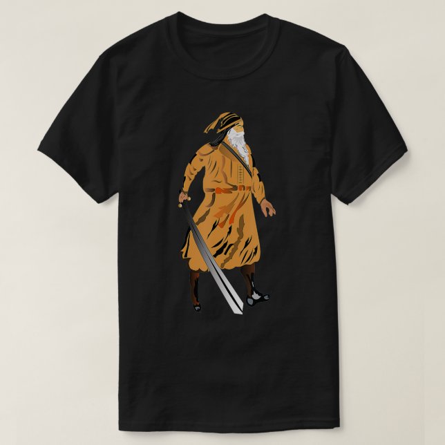 Camiseta Sikh Martyr Baba Deep Singh Shahid (Frente do Design)