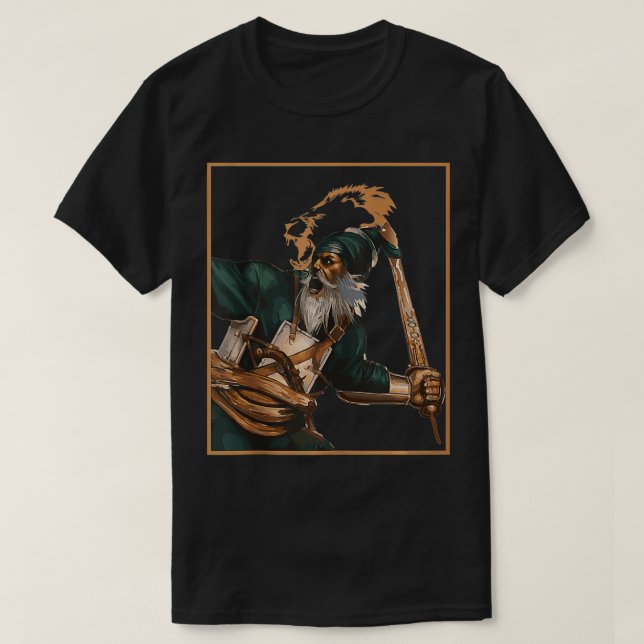 Camiseta Sikh Martyr Baba Deep Singh Shahid Khanda Lion Tan (Frente do Design)