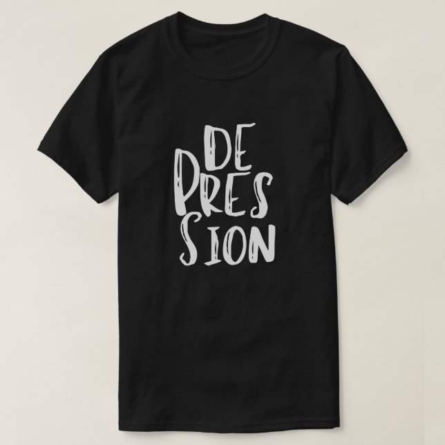 Camiseta Sílaba "De-Pressionar-Sion" - Dividir Tee - Unísex (Frente do Design)