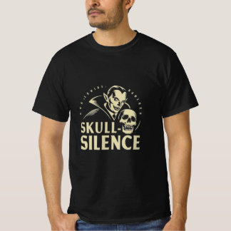 Camiseta Silêncio Crânio: Halloween De Vampiro Retrominimal