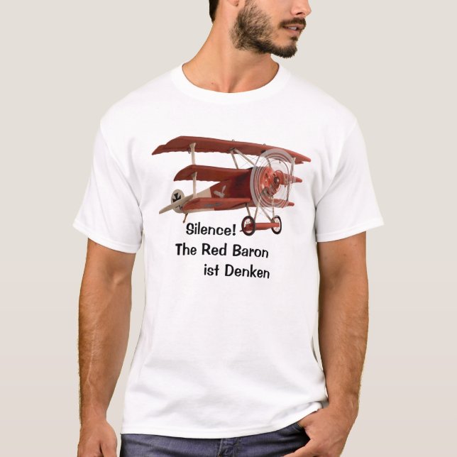 Camiseta Silêncio! O Baron vermelho está pensando (Frente)