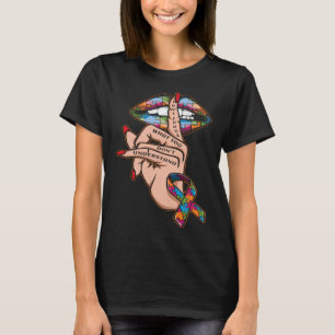 Camiseta Silencioso Não Julgue Colorido Ribbon Puzzle Autis