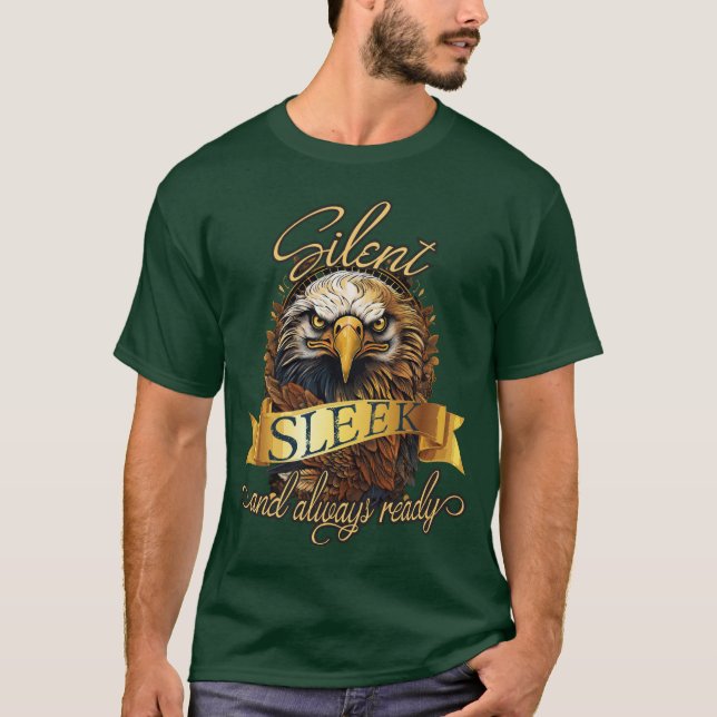Camiseta "Silent, sleek, and always ready" Golden Eagle (Frente)