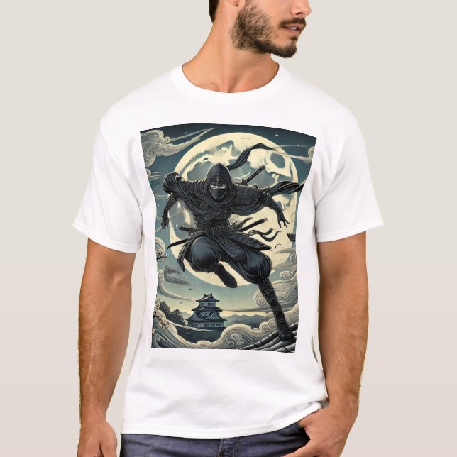 Camiseta Silent Warrior: Ninja Under the Moon (Frente)