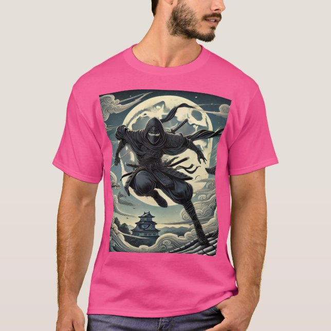 Camiseta Silent Warrior: Ninja Under the Moon (Frente)