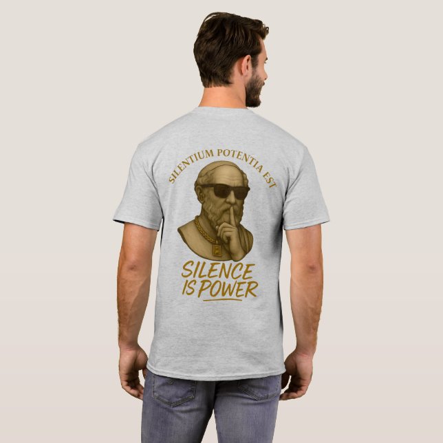 Camiseta Silentium Potentia Est – O Poder da Força Silencio (Parte Traseira Completa)