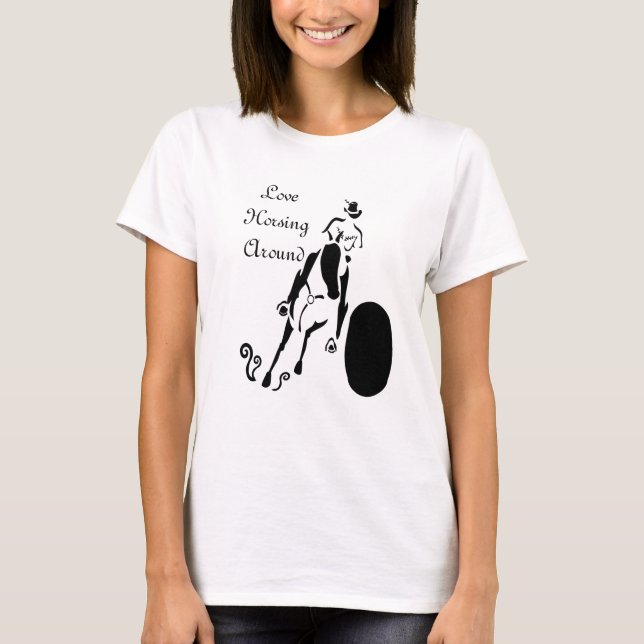 Camiseta Silhouette Cowgirl Barrel Racing (Frente)