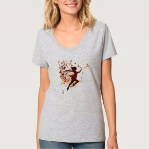 Camiseta Silhouette Dancer de Aquarela Elegante