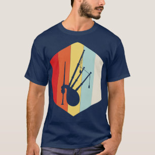 Camiseta Silhouette de Bagpipe Retro