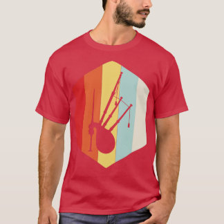 Camiseta Silhouette de Bagpipe Retro