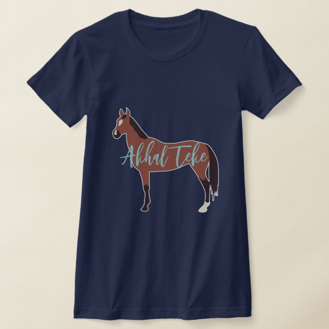 Camiseta Silhouette de Cavalo de Teke Bay Akhal Personaliza (Postura )