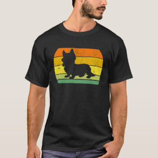 Camiseta Silhouette de Corgi de Imagem Retroativa Distante