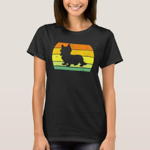 Camiseta Silhouette de Corgi de Imagem Retroativa Distante