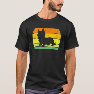 Camiseta Silhouette de Corgi de Imagem Retroativa Distante