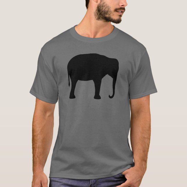 Camiseta Silhouette de Elefante Asiático (Frente)