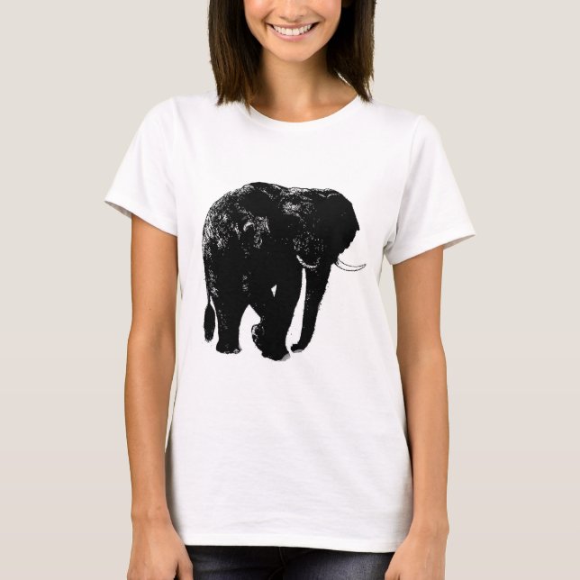 Camiseta Silhouette de Elefante Preto (Frente)