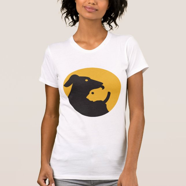 Camiseta Silhouette de Gato e Cão (Frente)