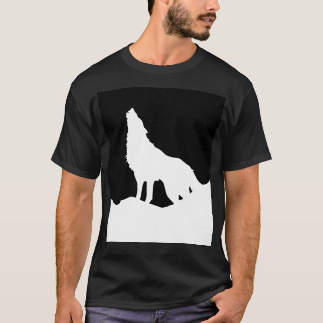 Camiseta Silhouette de Pop de Arte Negra e Branca Única (Frente)