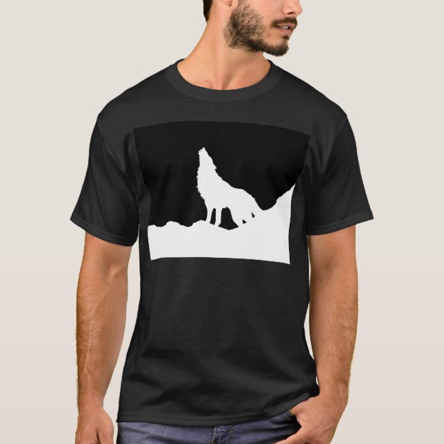 Camiseta Silhouette de Pop de Arte Negra e Branca Única (Frente)