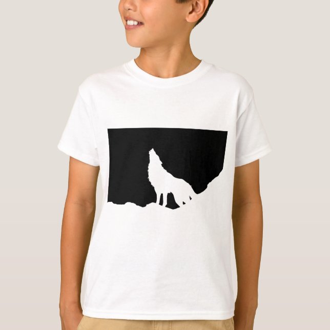 Camiseta Silhouette de Pop de Arte Negra e Branca Única (Frente)