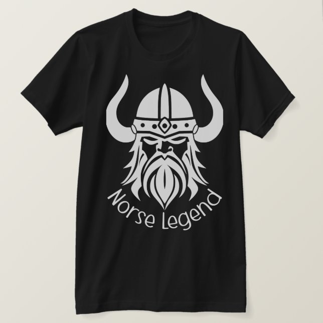 Camiseta Silhouette de Viking de Legenda Nórdica (Frente do Design)