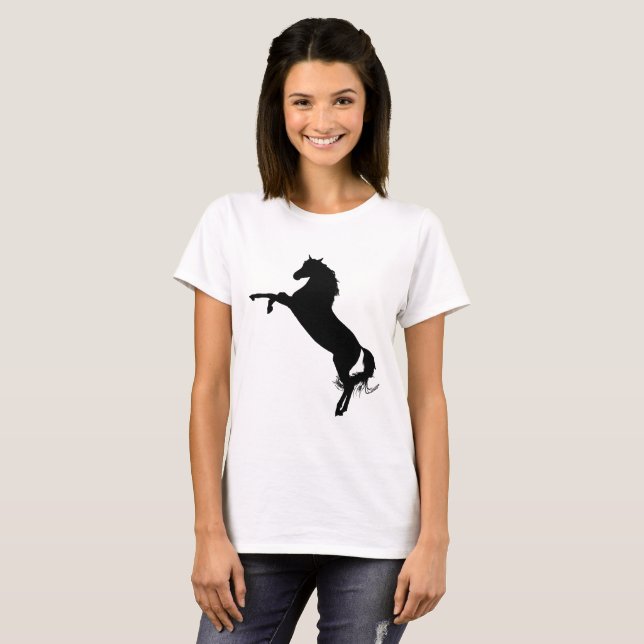 Camiseta Silhouette do Cavalo Árabe (Frente Completa)