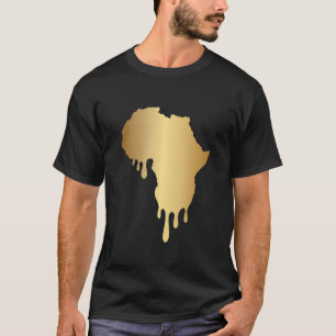 Camiseta Silhouette do mapa africano Dourado