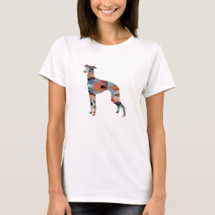 Camiseta Silhouette do padrão geo-geo italiano Greyhound -