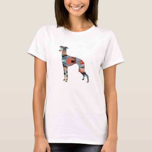 Camiseta Silhouette do padrão geo-geo italiano Greyhound -  (Frente)