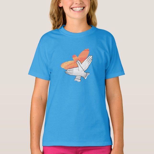 Camiseta Silhouette Eagle Orange à Mão (Frente)