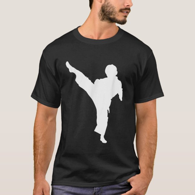 Camiseta Silhouette Karate Fighter Shotokan Martial Arts Ta (Frente)