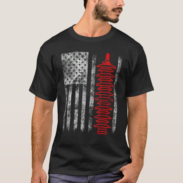 Camiseta Silhouette Lightning Arrester American Flag Linema (Frente)