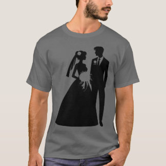 Camiseta Silhouette Noiva e Groom