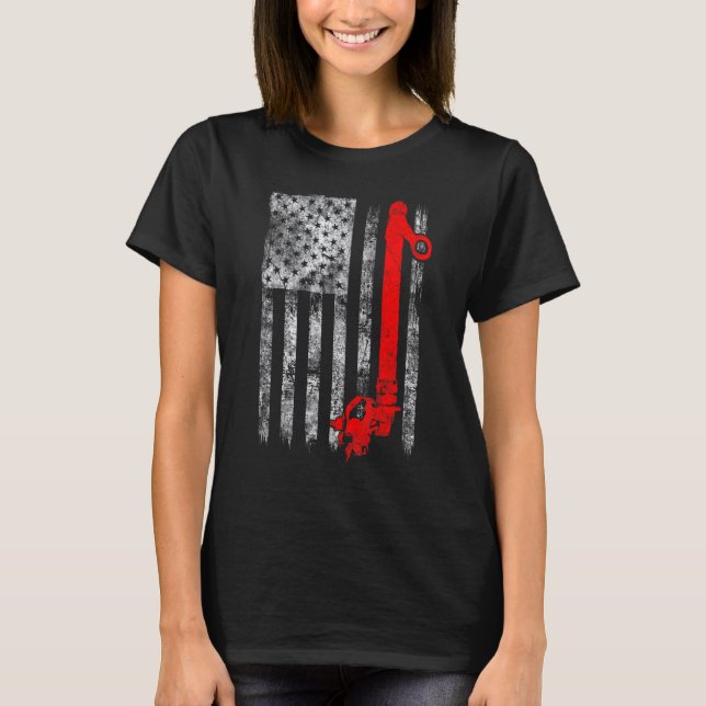 Camiseta Silhouette Power Line Fuse American Flag Lineman (Frente)