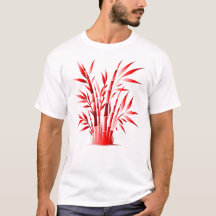 Silhouette Red Bamboo - Design de Zen Natural Negr