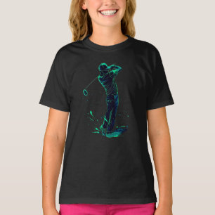 Camiseta Silhouette Verde Golfer Minimalista