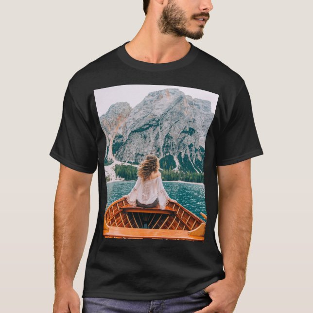 Camiseta Silhouette Woman Alpha Lake Nature (Frente)