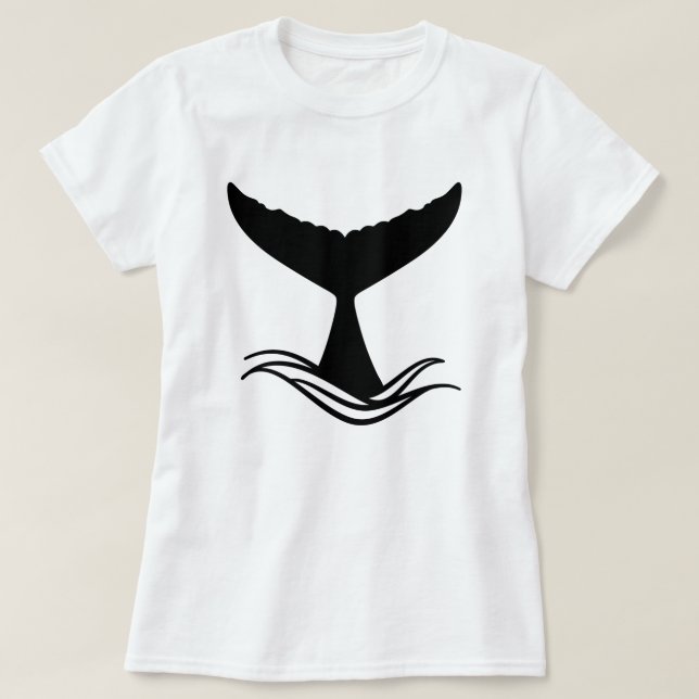 Camiseta Silhoule de Baleia Onda Oceânica (Frente do Design)