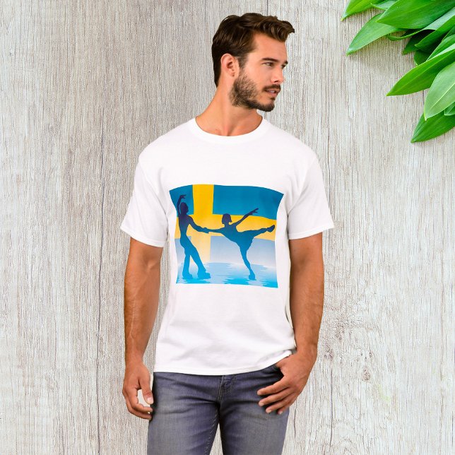 Camiseta Silhout Sueco De Ice Skating Duo (Criador carregado)