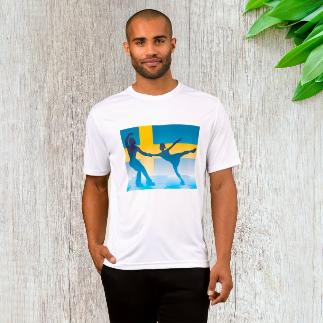 Camiseta Silhout Sueco De Ice Skating Duo (Criador carregado)
