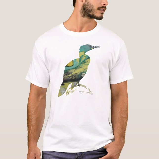 Camiseta Silhueta abstrata do Cormorant (Frente)