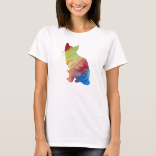 Camiseta Silhueta abstrata do gato Siamese