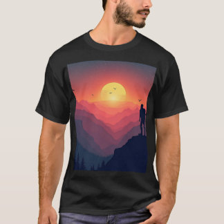 Camiseta Silhueta Aventroso Hiker no Sunset