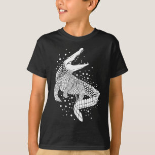 Camiseta Silhueta branca animal - Crocodilo