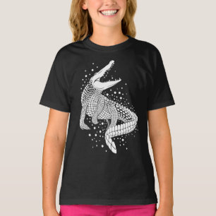 Camiseta Silhueta branca animal - Crocodilo