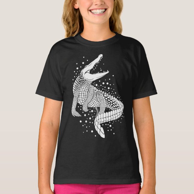 Camiseta Silhueta branca animal - Crocodilo (Frente)