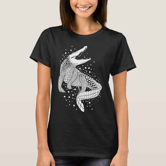 Camiseta Silhueta branca animal - Crocodilo (Frente)
